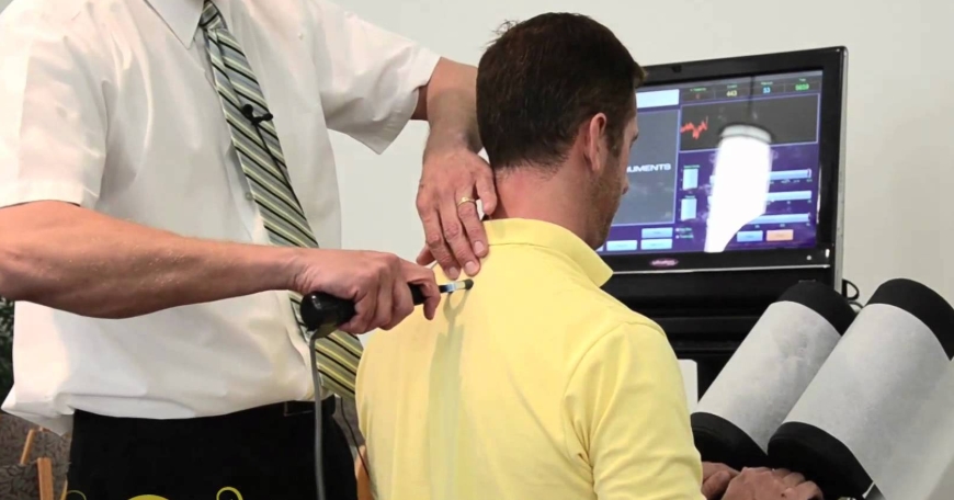 Pro Adjuster in use on spine and cervical